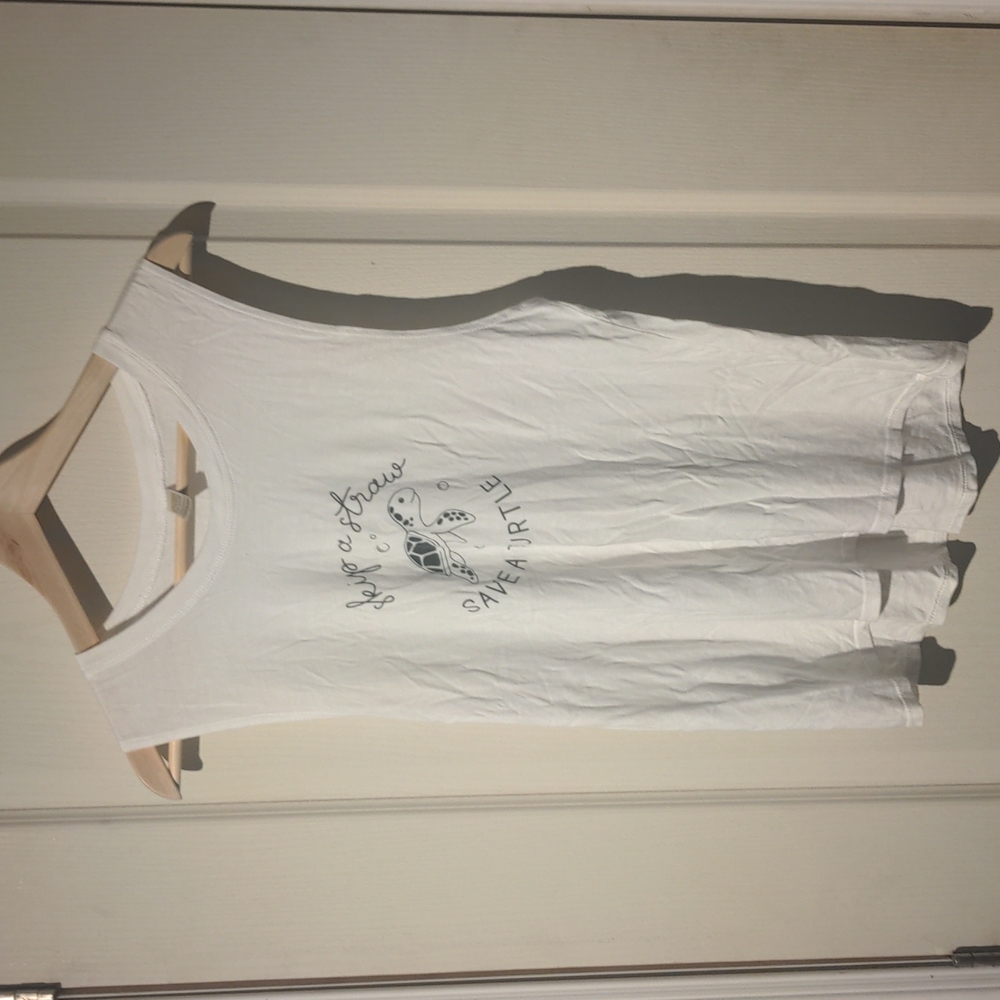 Royal - skip a straw save a turtle tank top